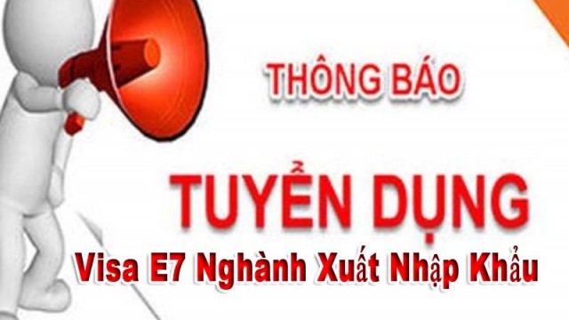 Tuyển dụng Visa E7 nghành xuất nhập khẩu