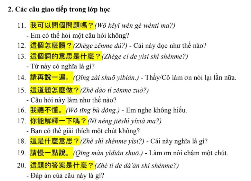 3000 câu giao tiếp tiếng trung phồn thể​