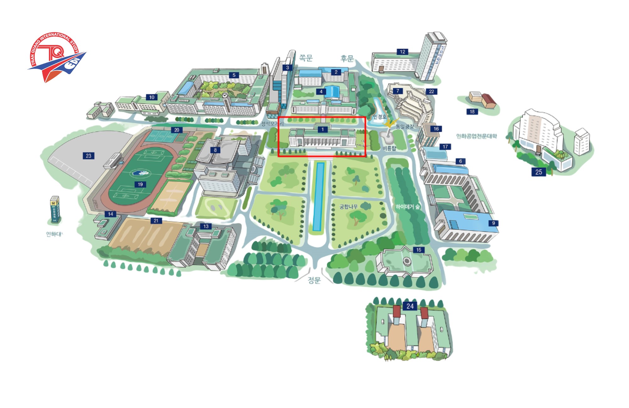 Campus trường đại học Inha Hàn Quốc