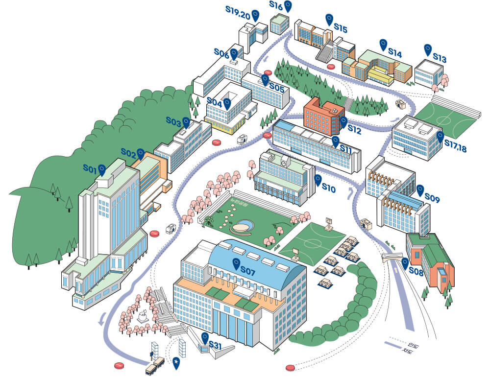 Bản Đồ Seunghak Campus Trường Đại Học DongA Hàn Quốc